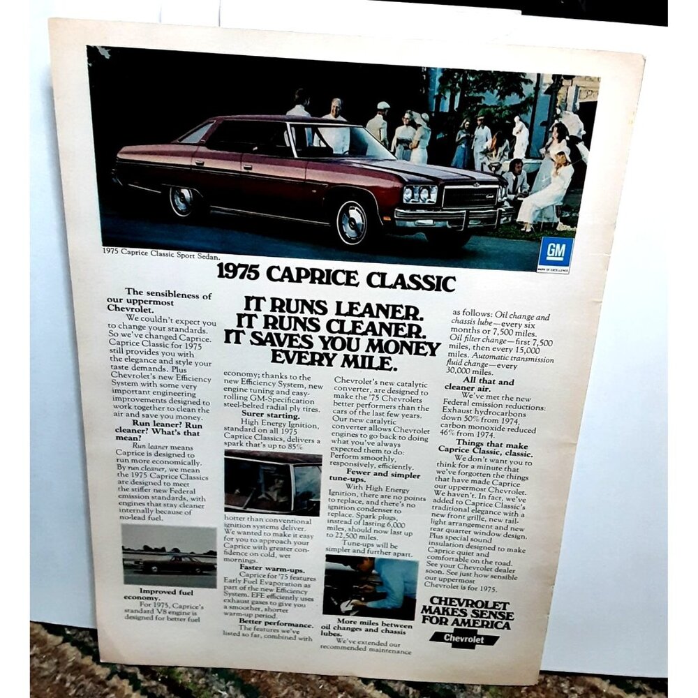 1974 1975 Chevy Caprice Classic Print Ad vintage 70s